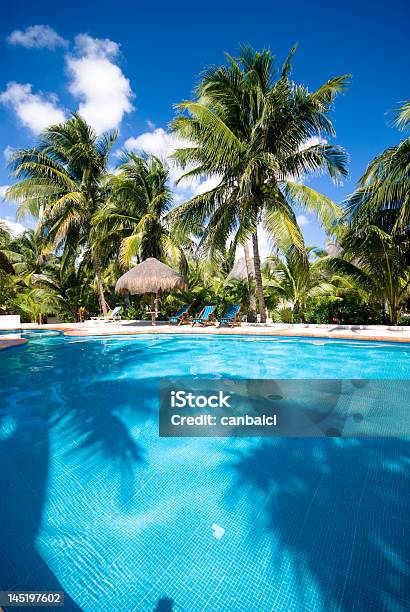 Poolside At A Tropical Resort Stock Photo - Download Image Now - Blue, Caribbean, Chair