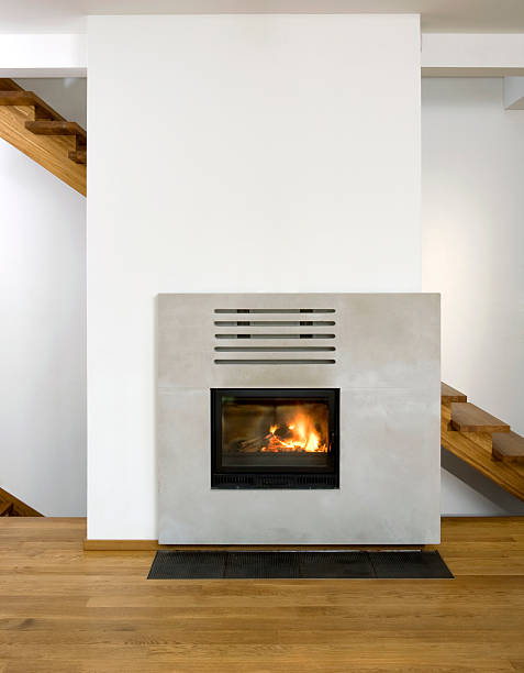 istock fireplace in living room 145197846