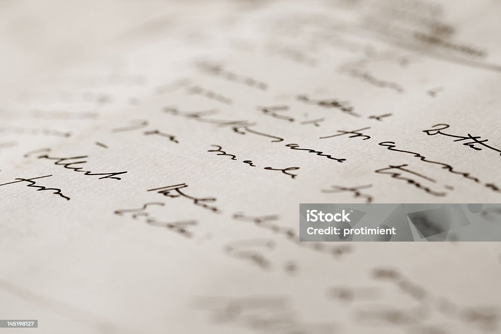 hand-written letter A close up with a narrow depth of field of a hand-written letter Abstract Stock Photo