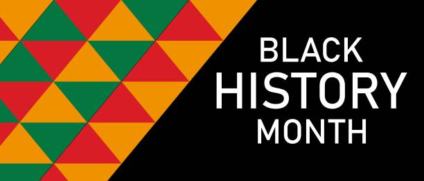 Black history month with geometric  background Black history month with geometric  background black history month 2023 stock illustrations