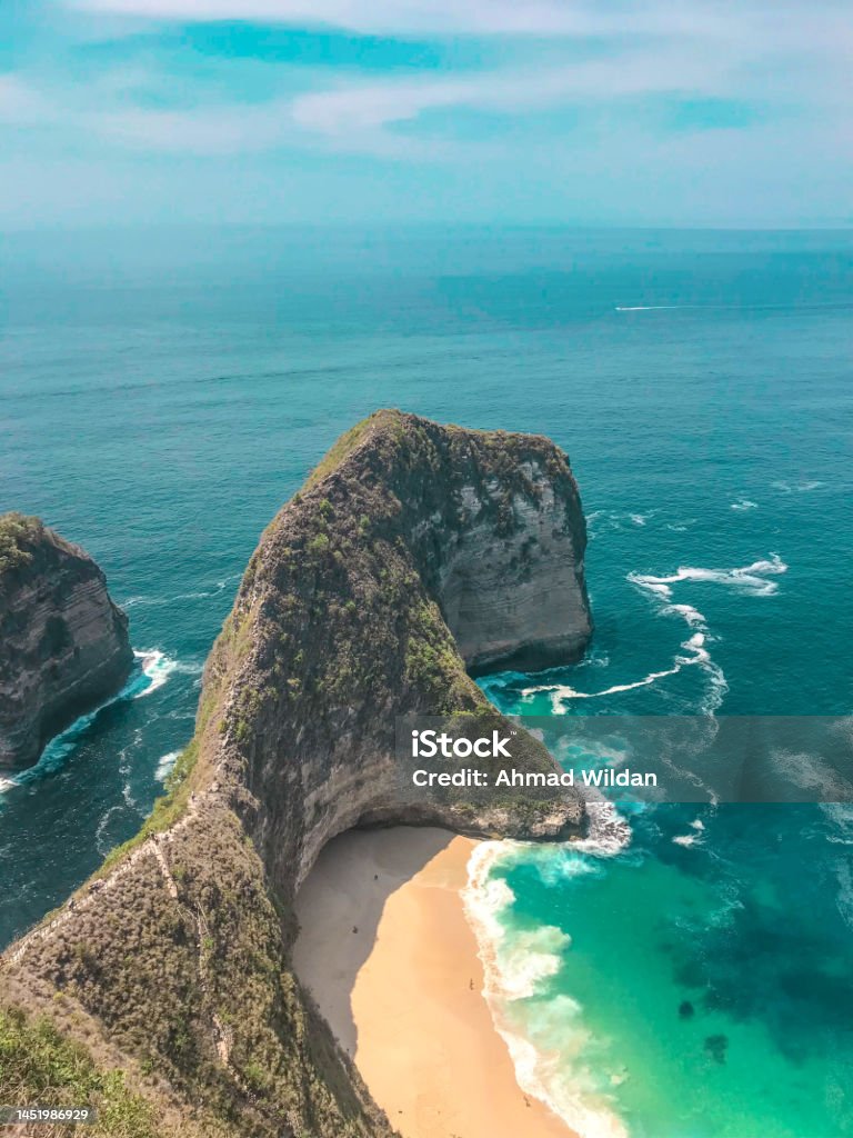 One of the beaches in Bali is called “Kelingking Beach” One of the beaches on the island of Bali is called "Kelingking Beach" which is similar to the little finger Asia Stock Photo