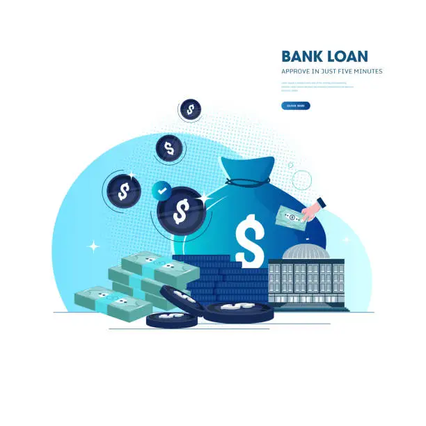 Vector illustration of 3D Isometric Flat Vector Concept of Instant Personal Loan