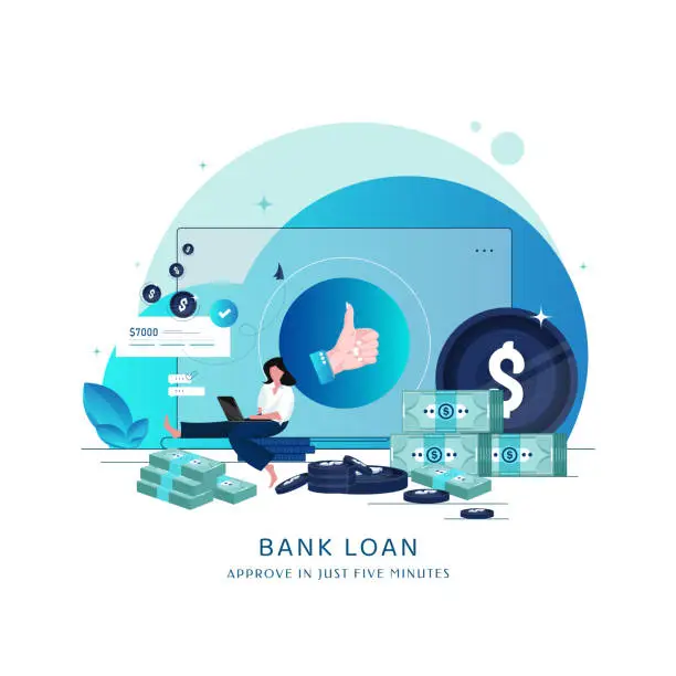 Vector illustration of Modern flat design isometric concept of Online Banking for banner and website.
