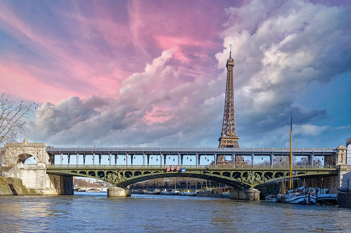 Paris, the Bir-Hakeim bridge