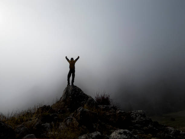 successful trips and destinations in foggy mountains