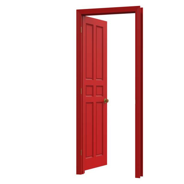 istock open isolated red door closed 3d illustration rendering 1452035625