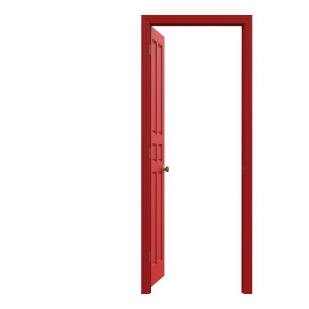 istock open isolated red door closed 3d illustration rendering 1452035627
