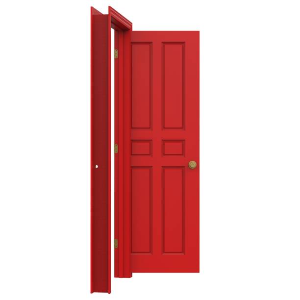istock open isolated red door closed 3d illustration rendering 1452035629