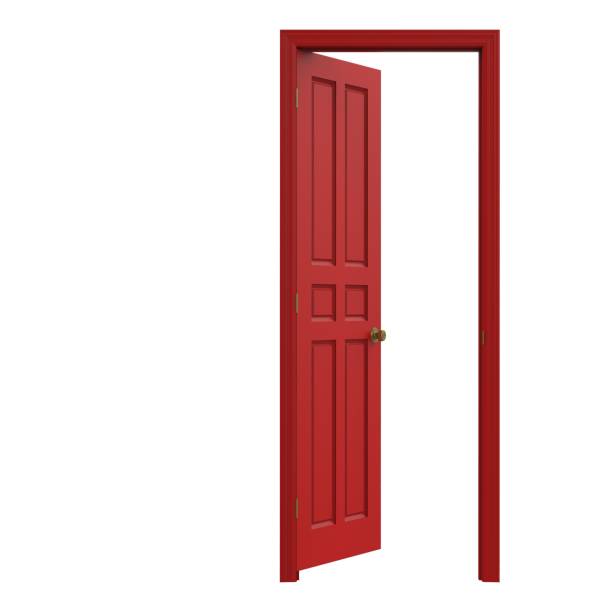 istock open isolated red door closed 3d illustration rendering 1452035639