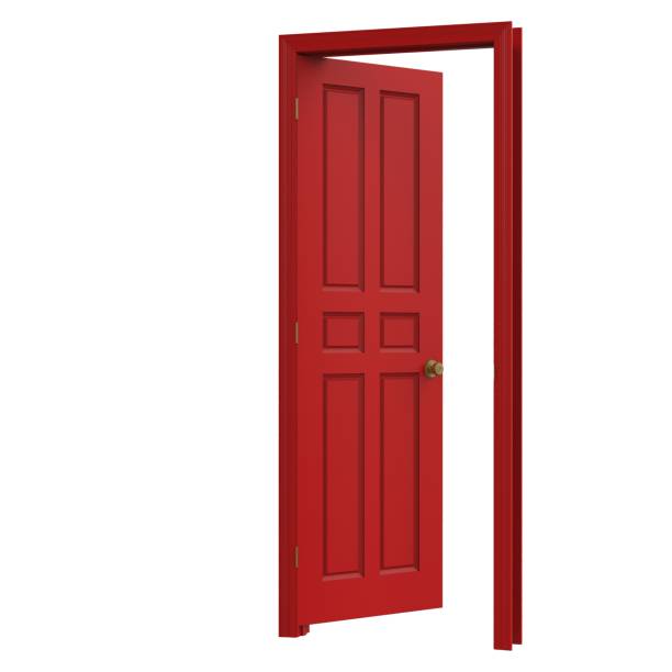 istock open isolated red door closed 3d illustration rendering 1452035665
