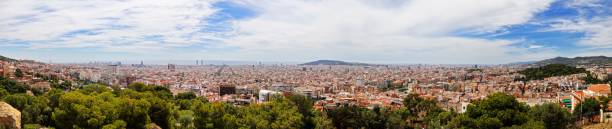 istock Scenic, panoramic view of Barcelona on a sunny day, Spain 1452039752