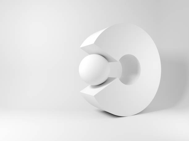 istock Sphere replacing missed sector of a ring, abstract 3d rendering 1452048573