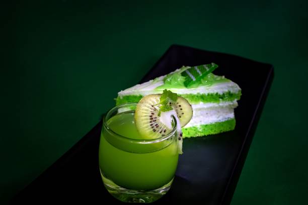 istock Macro of a mango drink with a piece of mango cake 1452058677