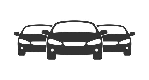 Motorcade Car fleet graphic icon. Motor vehicles sign isolated on white background. Motorcade symbol. Vector illustration taxi logo background stock illustrations
