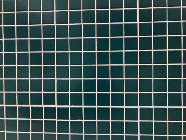 istock dark green geometric shape tile and white line wall 1452069321
