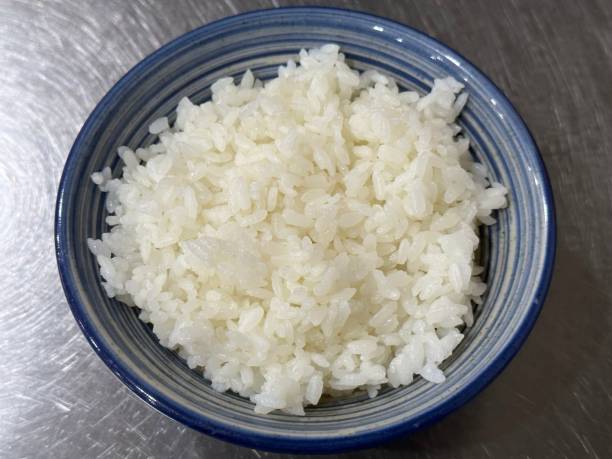 A bowl of rice stock photo
