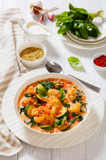 istock Creamy Tomato Soup with ground Chicken and veggies 1452073272