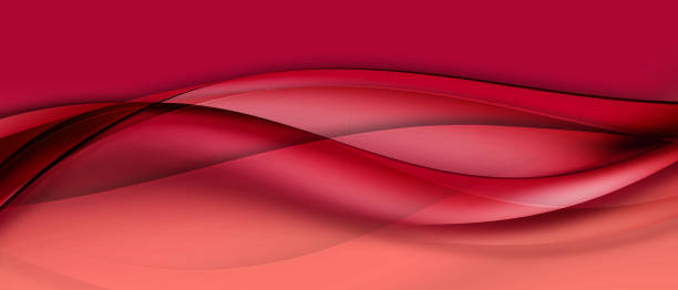 장식 레드 톤의 추상 부드러운 물결 모양의 배경. - silk textile red backgrounds stock illustrations