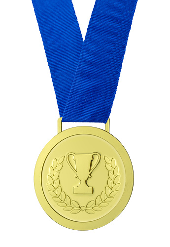 An Isolated Gold Medal Representing Winning And Success