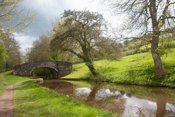 brecon canal - wales brecon beacons bridge footpath - fotografias e filmes do acervo