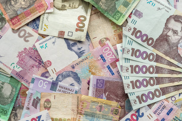 istock Different Ukrainian money backgrounds 1452119826