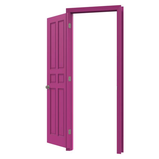istock open isolated pink door closed 3d illustration rendering 1452121038