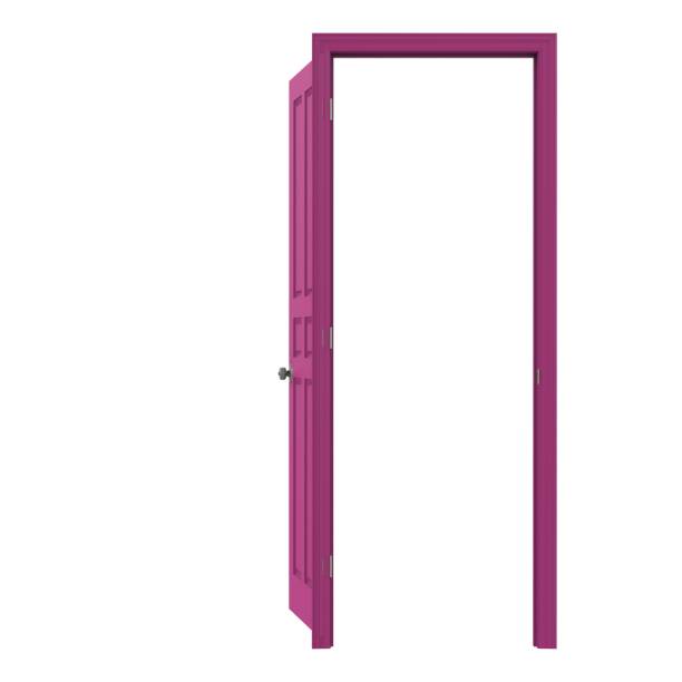 istock open isolated pink door closed 3d illustration rendering 1452121049