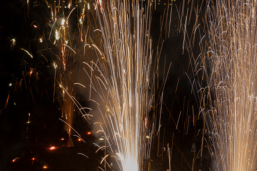 Firecrackers for celebration of wedding stock photo