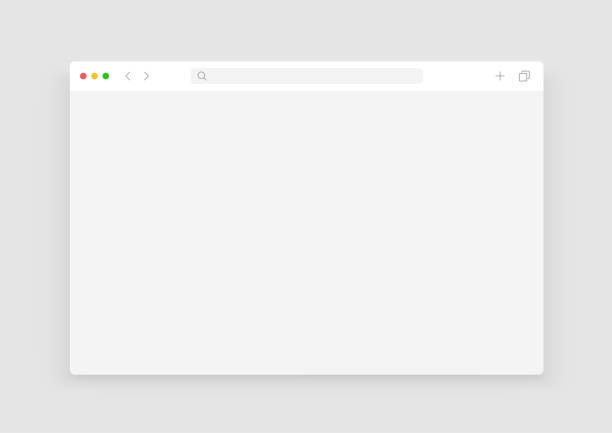 webböngészőablak mintapéldánya. a felhasználói felület sablonja könnyű, modern design, hasonló a krómhoz - weblap témájú stock illusztrációk