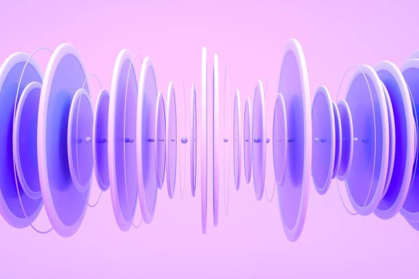 istock Abstract multilayered circular shapes, Sound waves 1452141815