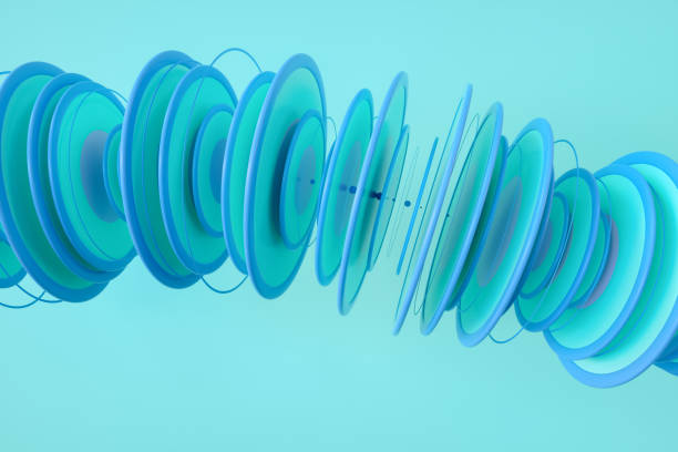 istock Abstract multilayered circular shapes, Sound waves 1452142043