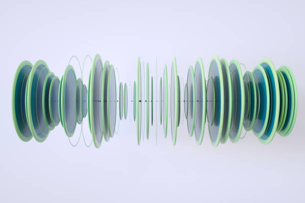 istock Abstract multilayered circular shapes, Sound waves 1452142182