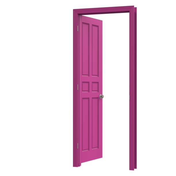 istock open isolated pink door closed 3d illustration rendering 1452146078