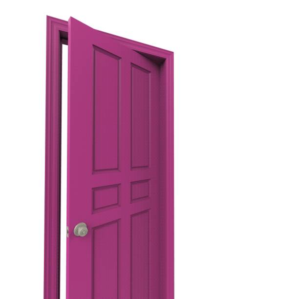 istock open isolated pink door closed 3d illustration rendering 1452146088