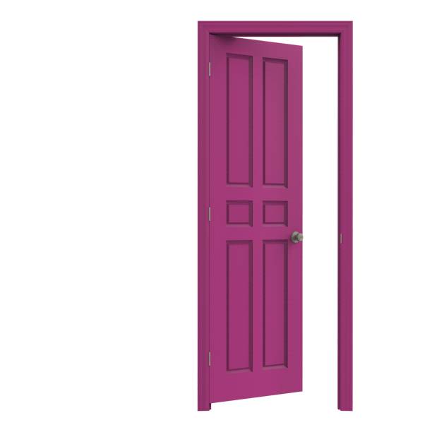 istock open isolated pink door closed 3d illustration rendering 1452146091
