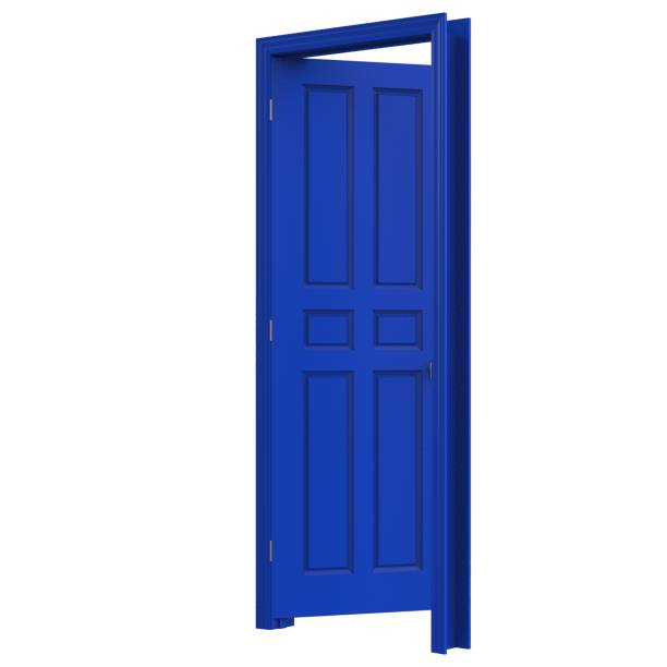 istock open isolated blue door closed 3d illustration rendering 1452153672