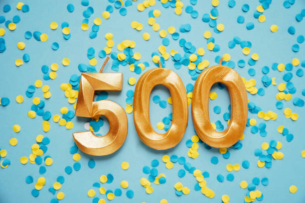 istock 500 followers card. Template for social networks, blogs. 1452159120