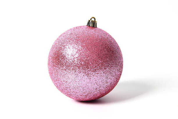 istock Pink christmas ball isolated on white background 1452169761