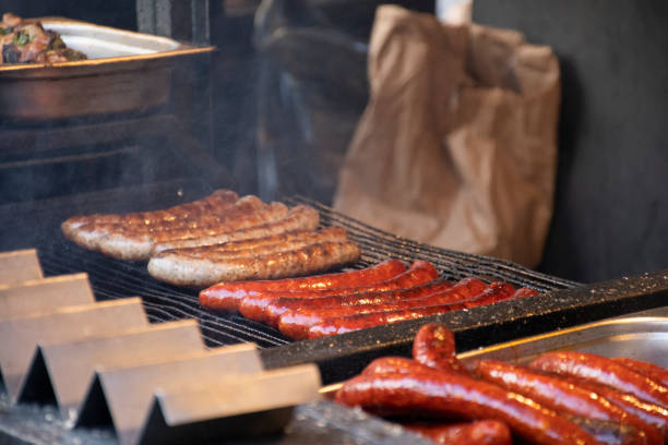 istock german bratwurst sausages roasting at street fair stall 1452173111