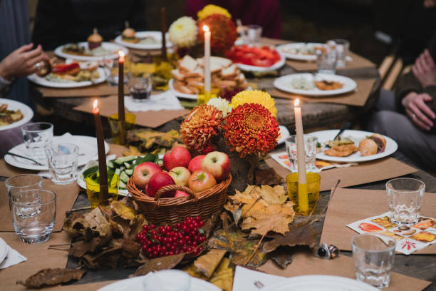 istock Catering banquet table at the reception. Casual wedding party. 1452173868