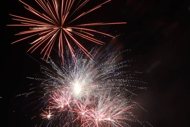 istock Long exposure shot of fireworks. 1452175035