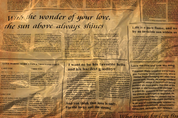 istock Curled old nostalgic love newspaper 1452176144
