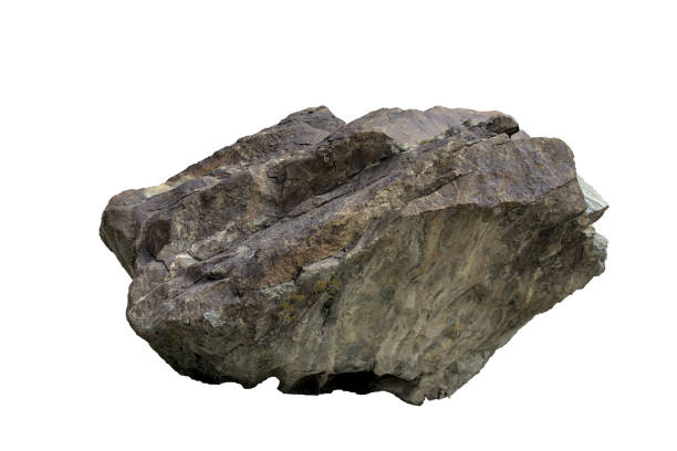 白い背景に大きな石