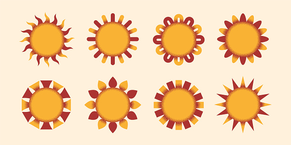 Sun Shape Copy Sun Shapes Collection Stock Illustration - Download Image Now ...