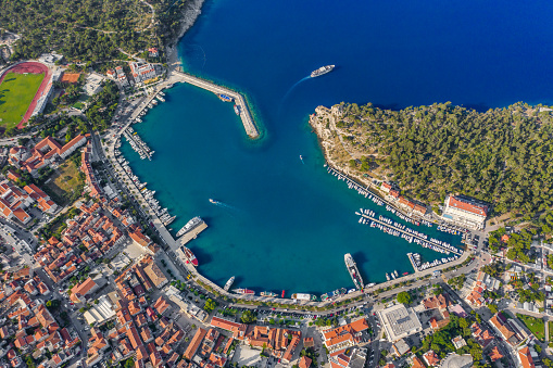 Aerial view of Makarska, Croatia