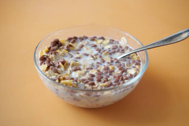 istock breakfast cereal and milk in a bowl on table 1452191805