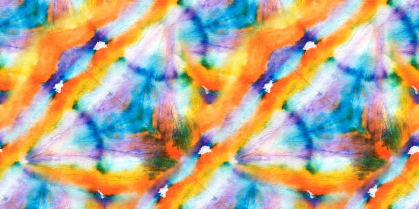 istock Rainbow Seamless Dyed . Repeated Tie Dye Artwork Textile. Seamless Color Bright Tie Dye Fashion Painting. Repeated Textured Colorful Tie Dye Cloth Background. 1452193399
