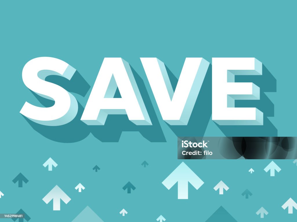 Save Arrows Save 3d Text Arrow Background Stock Illustration - Download Image Now ...