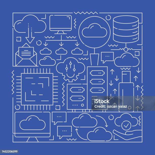 Cloud Computing Color Cloud Computing Concept The Design Is Editable And The Color Can Be ...