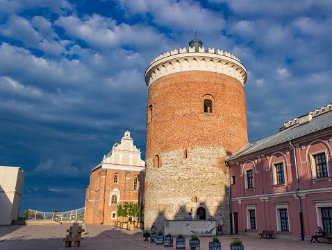 Fortified tower Donjon in Lublin, Poland. It was built in 1243-1244, in the form of a stone and brick tower on circular plan